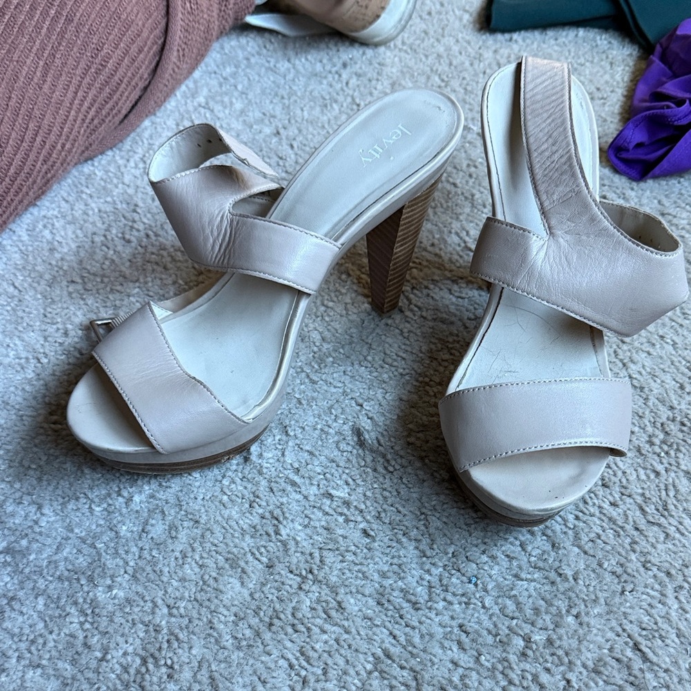 Levity Cream Strappy Heels